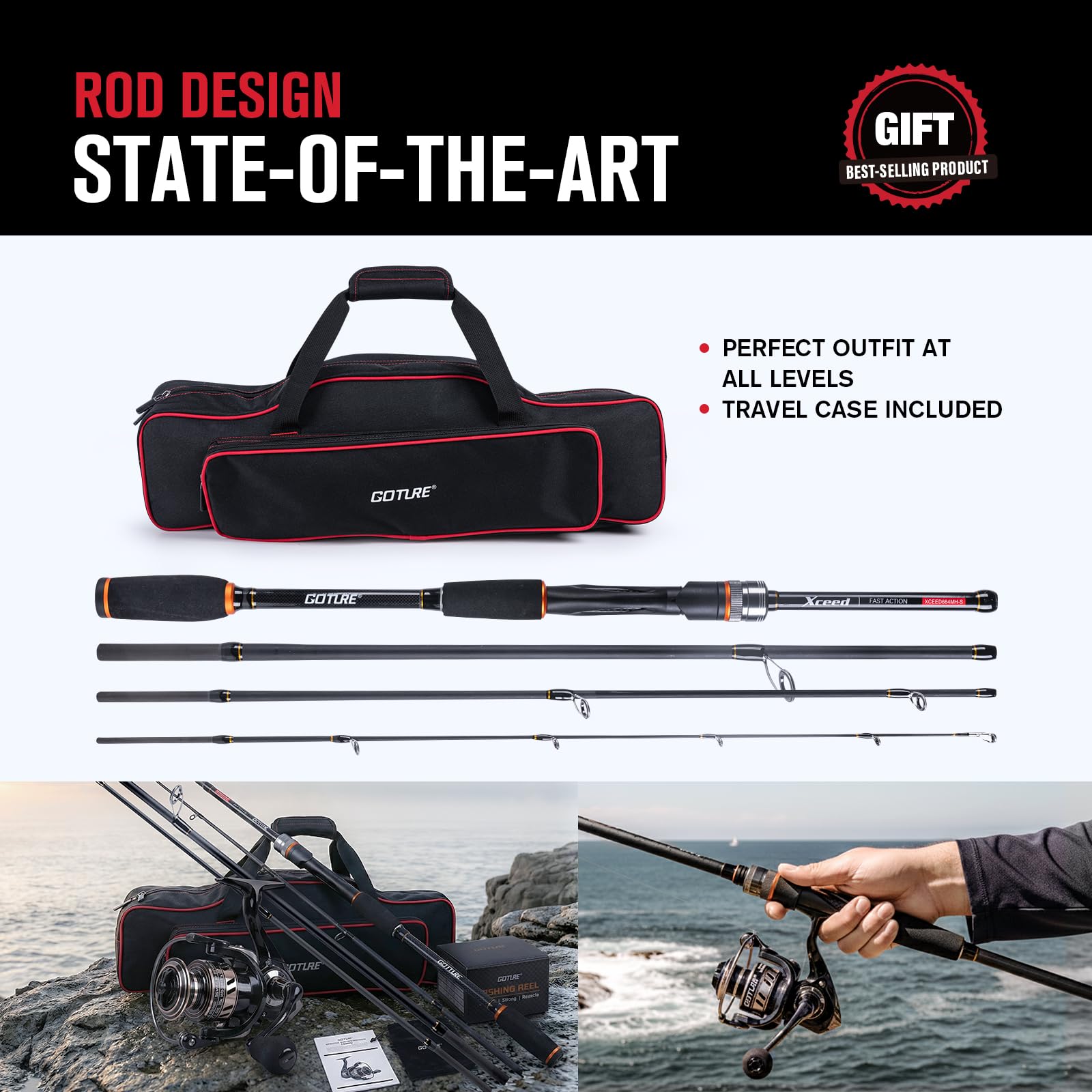 Goture Portable Spinning Fishi - Reel Bag reseña y precio