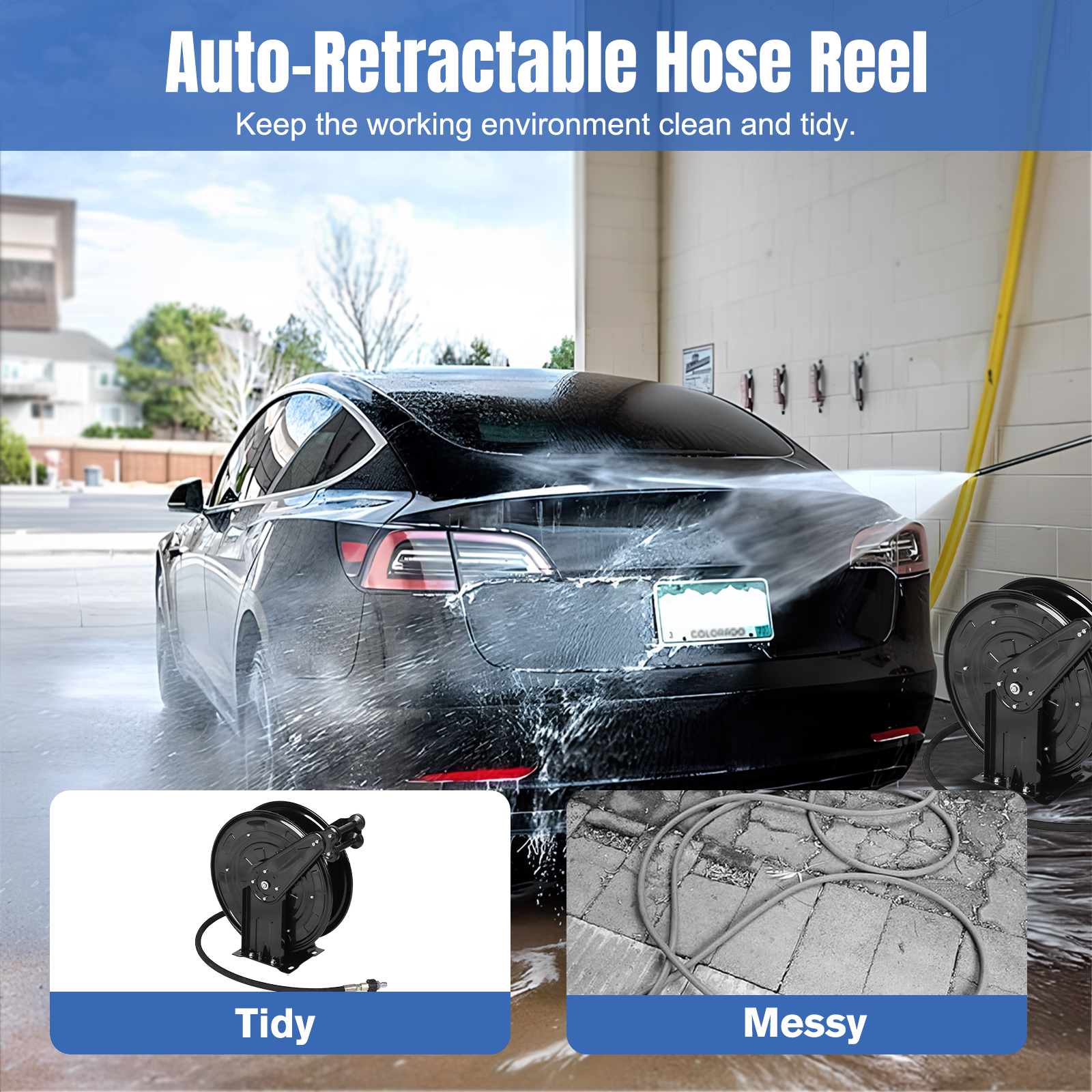 Washer Hose Reel Auto Rewind P - Reel Oil reseña y precio