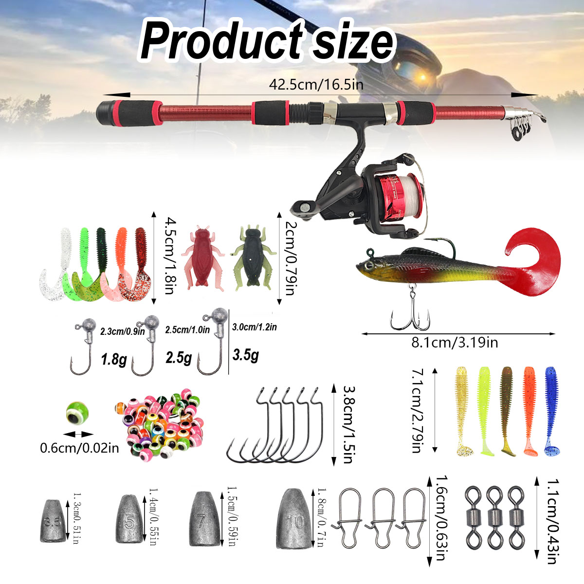 Portable Telescopic Fishing Ro - Spincast Reel reseña y precio