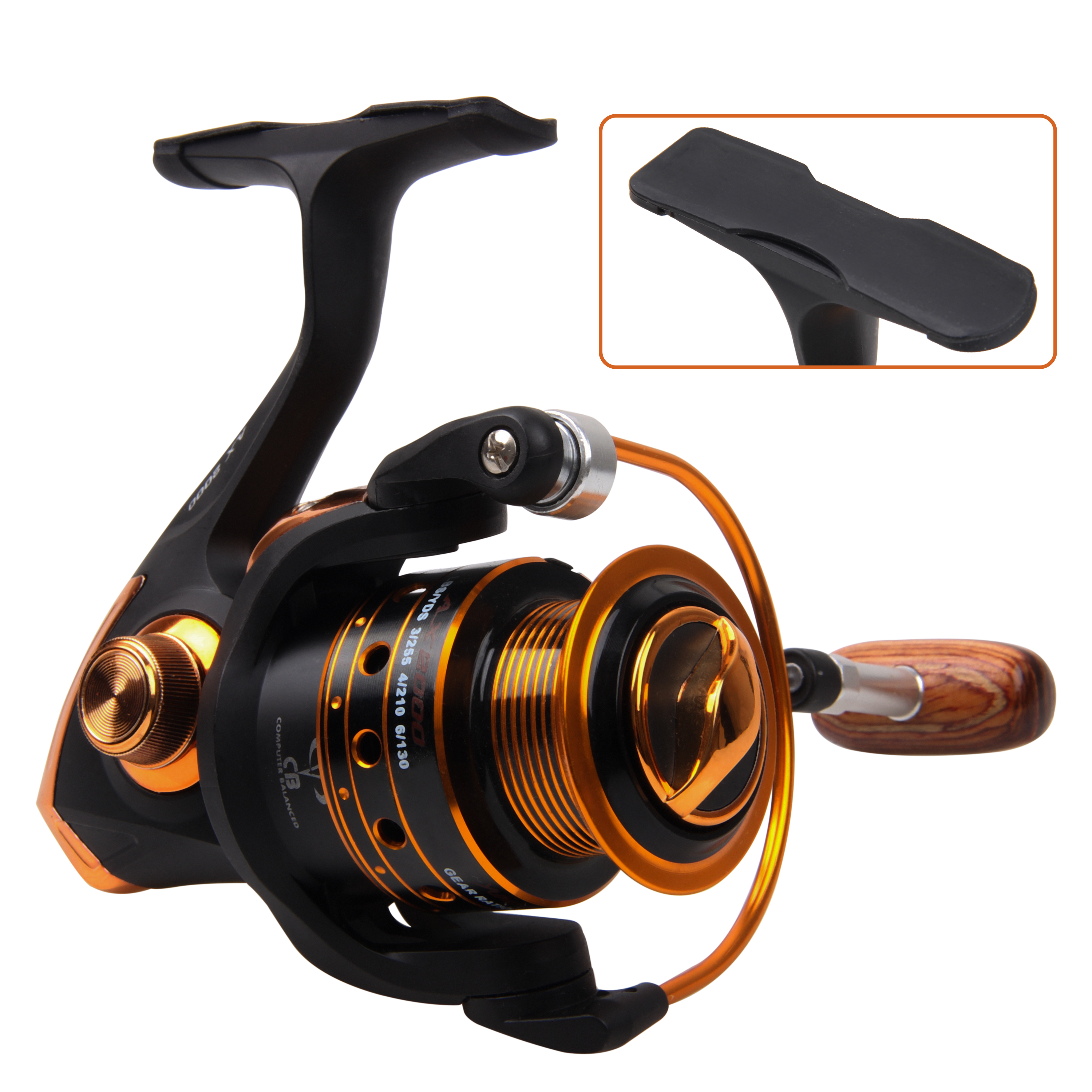 6pcs Black Rubber Fishing Reel - Trolling Reel reseña y precio