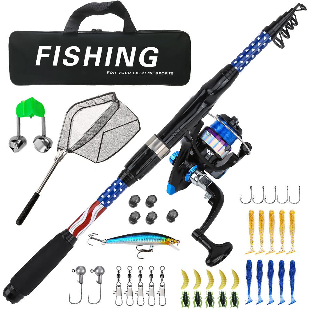Telescopic Fishing Rod Spinnin - Reel Bag reseña y precio