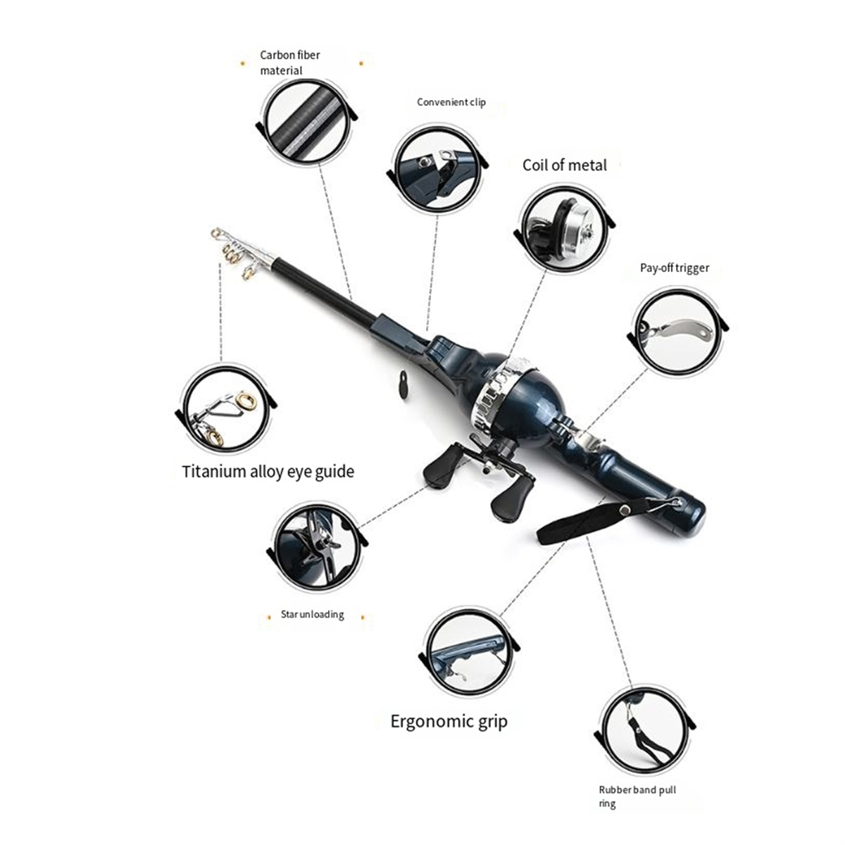 X59A_Portable Folding Fishing  - Fly Reel reseña y precio