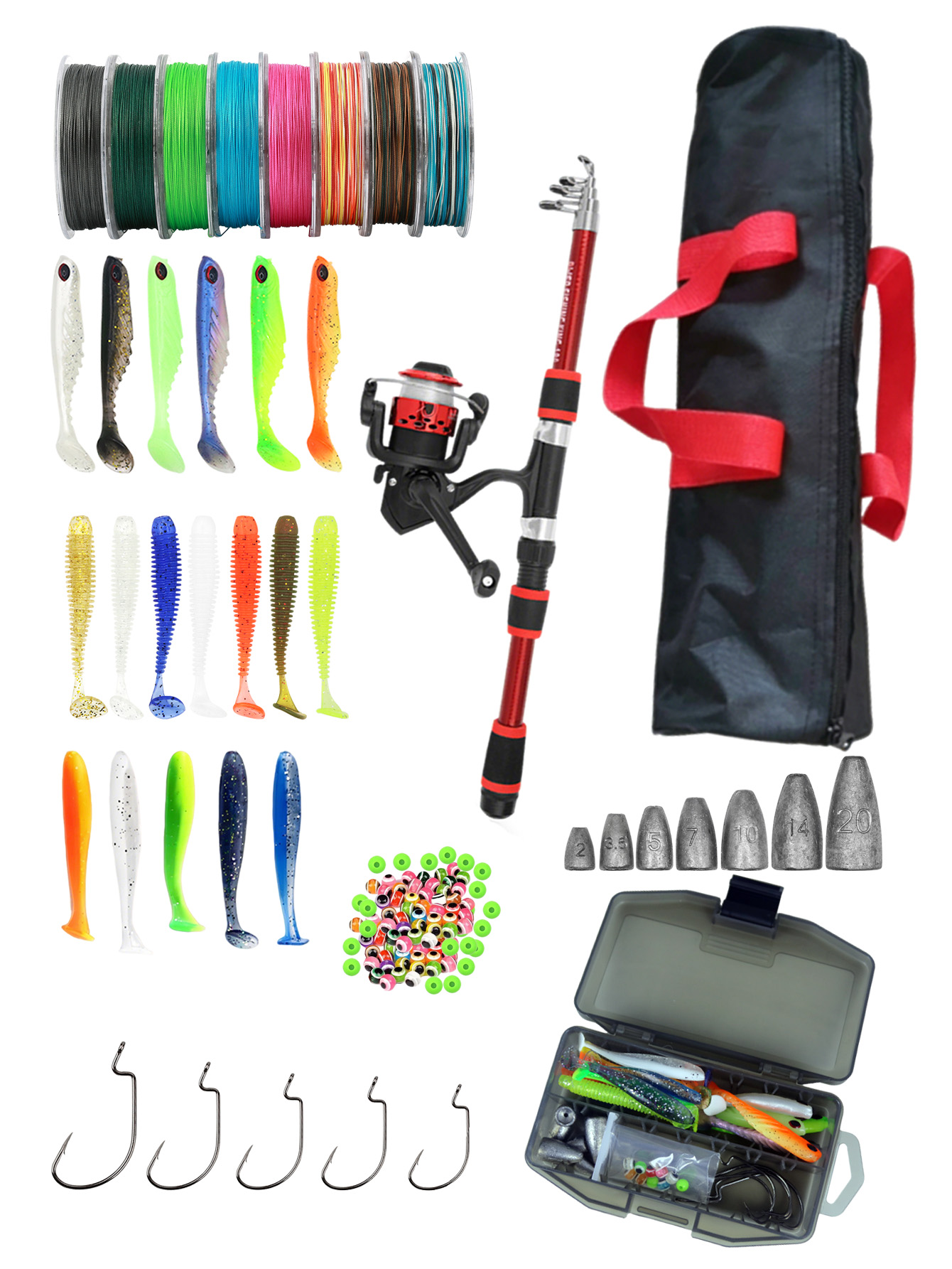 Fishing Rod Reel Combos Collap - Reel Bag reseña y precio