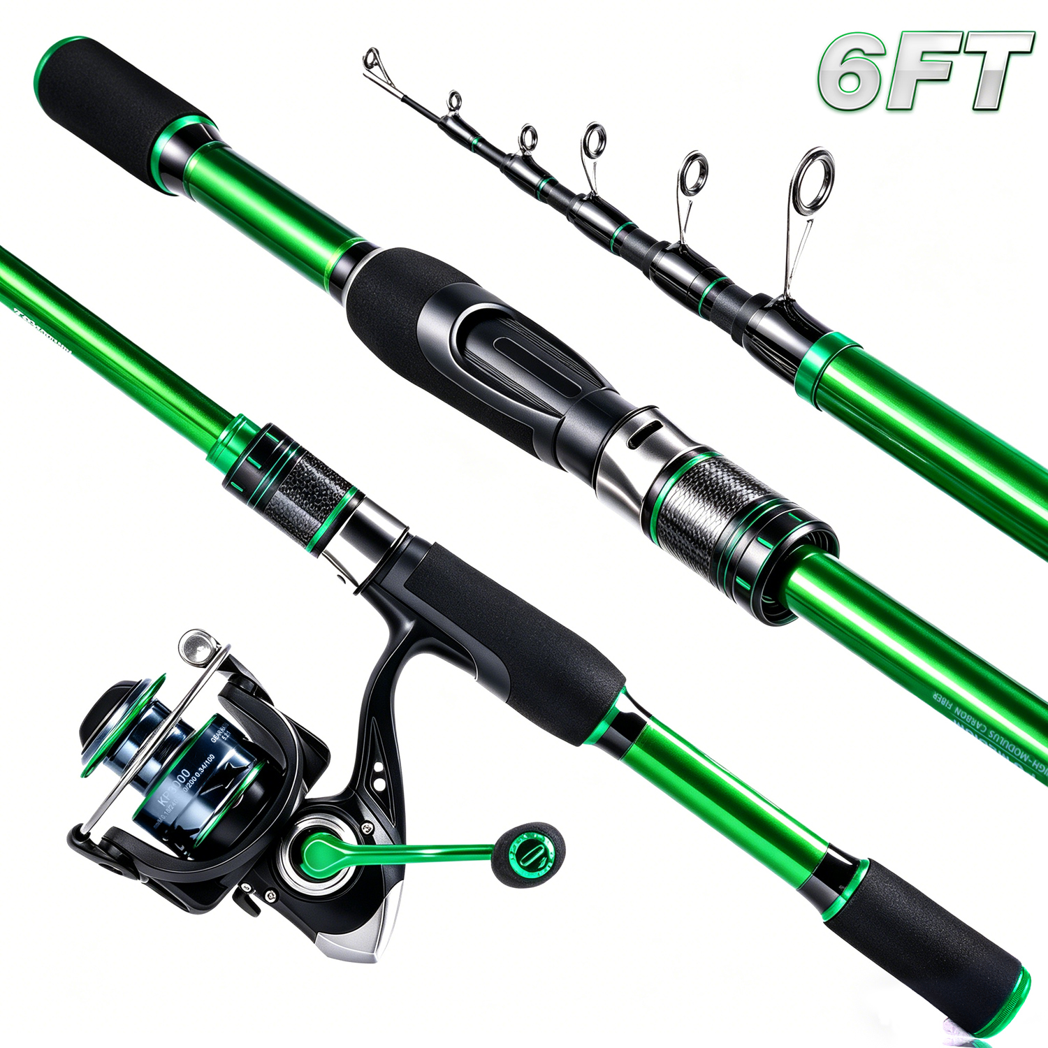 Graphite Telescopic Fishing Ro - Reel Bag reseña y precio