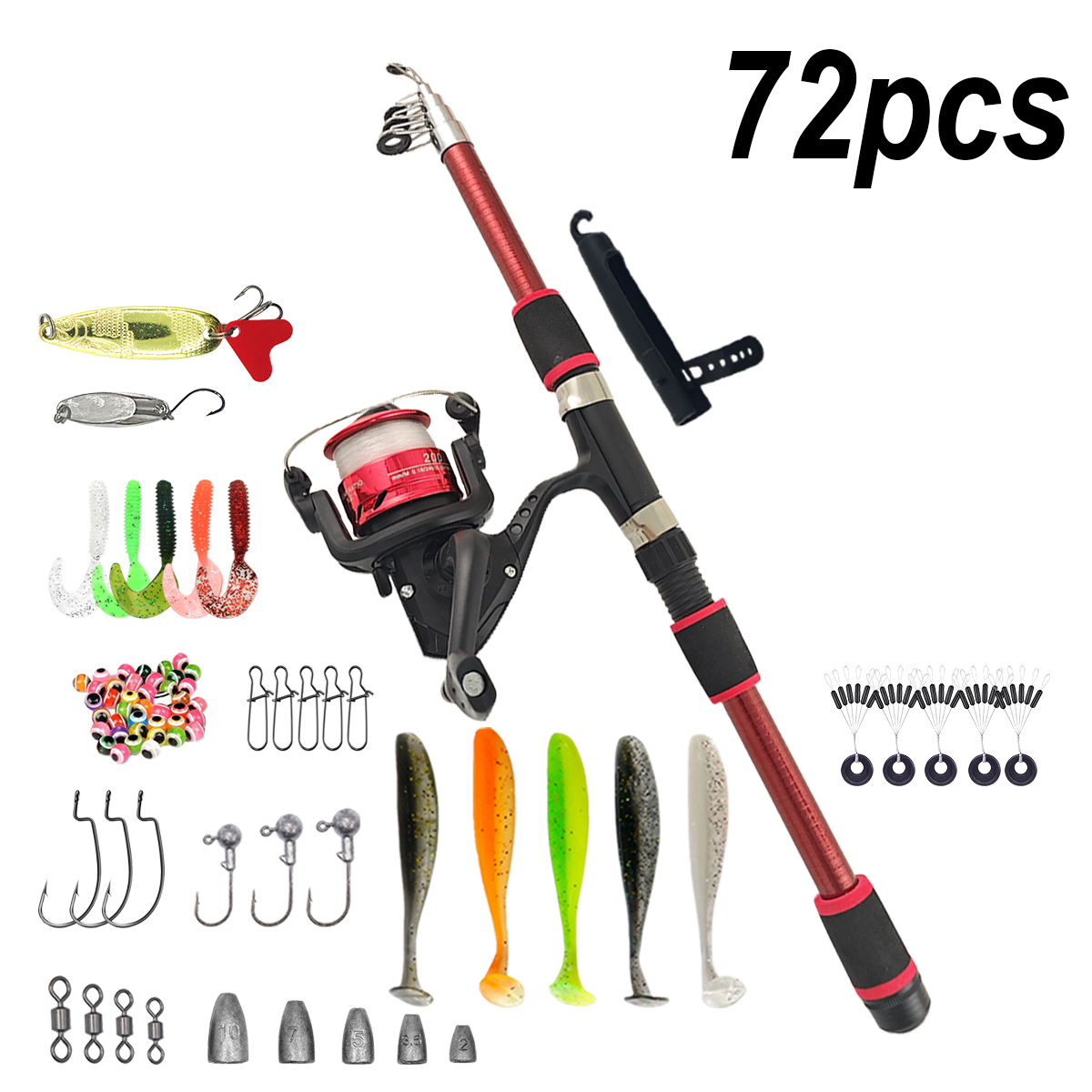 Fishing Pole Set Full Kits Wit - Spincast Reel reseña y precio
