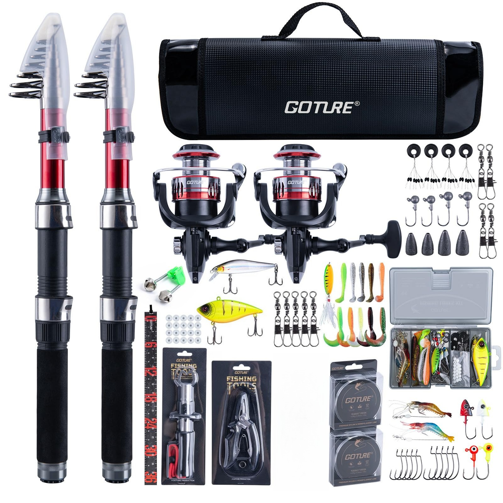 Goture 2Pcs Fishing Rod and 2P - Reel Bag reseña y precio