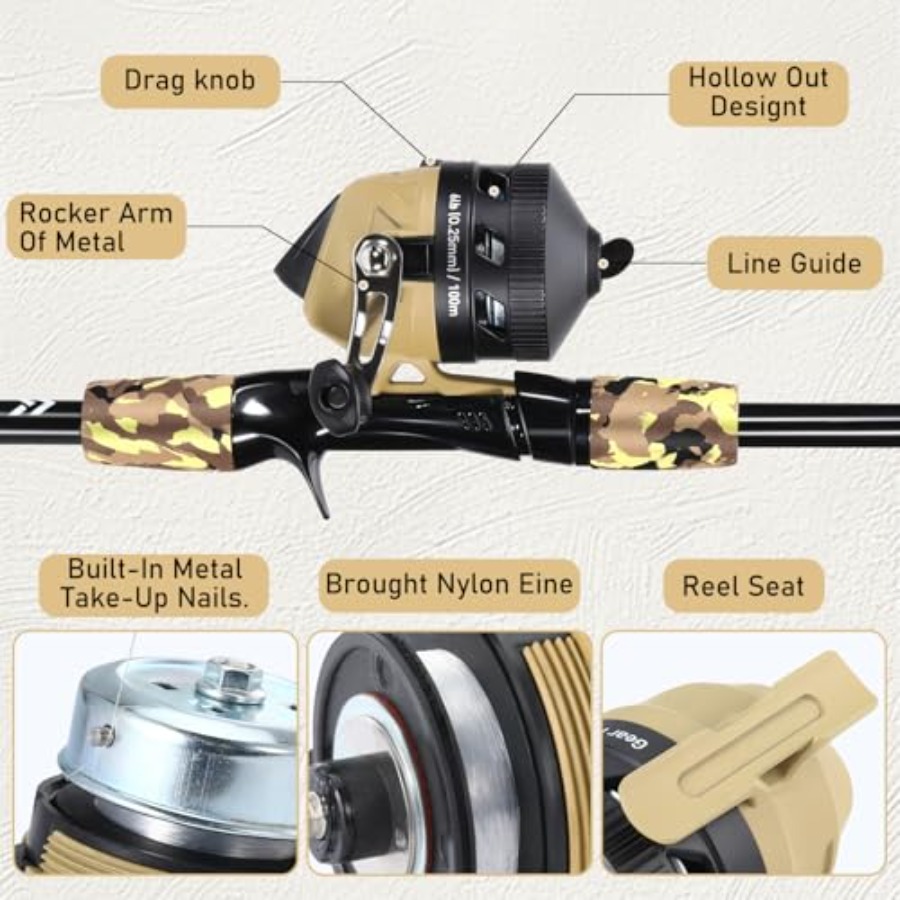 Fishing Rod and Reel Combo, Li - Spincast Reel reseña y precio